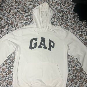 GAP Classic White Hoodie with Black Logo
